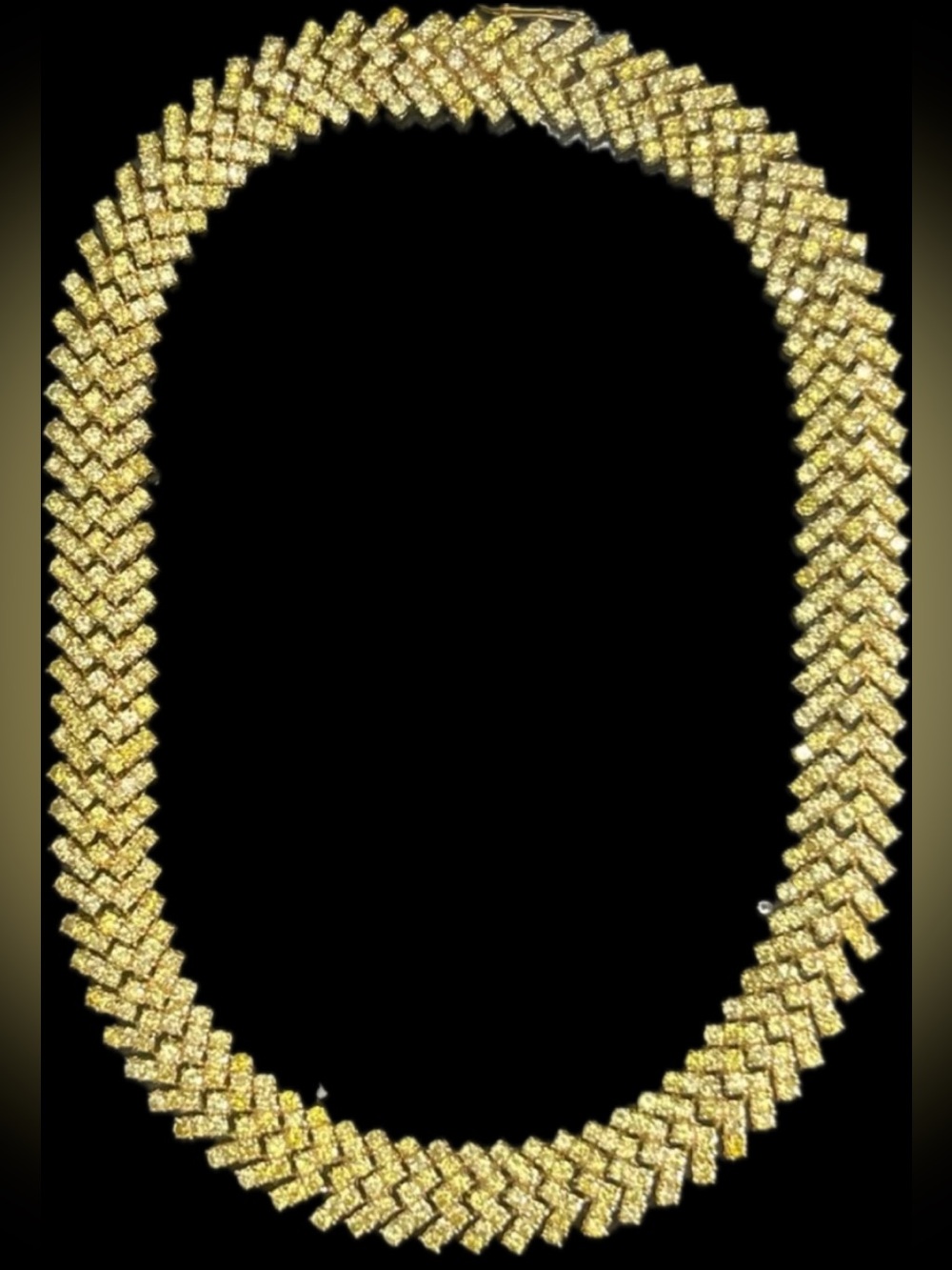 Suzanne Somers Canary Yellow CZ estate Tennis Statement Necklace Vintage HSN
